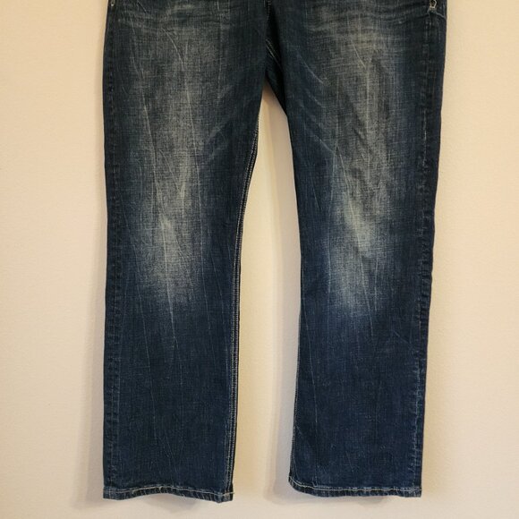 Buffalo David Lucas-x st Buckle Relaxed Straight Stretch Jeans Men 34x30 - Picture 4 of 11